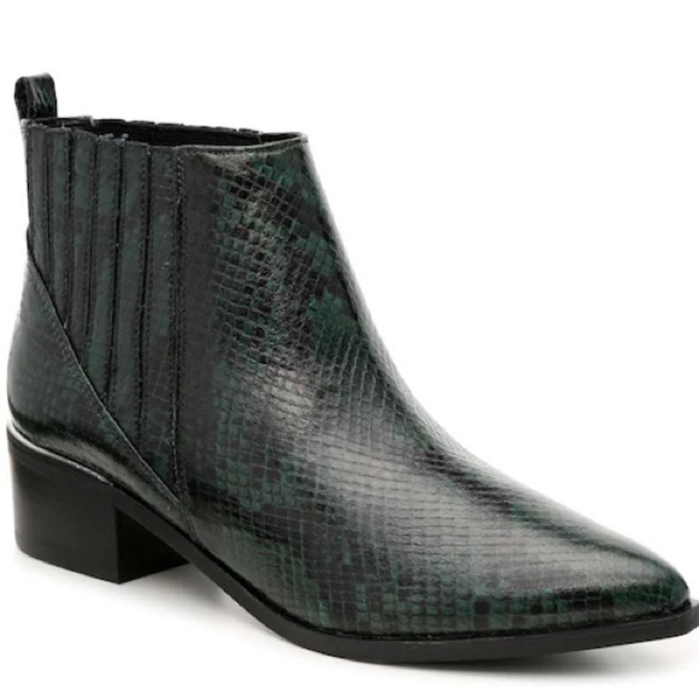 Marc Fisher Green Snakeskin Missir Chelsea Boot